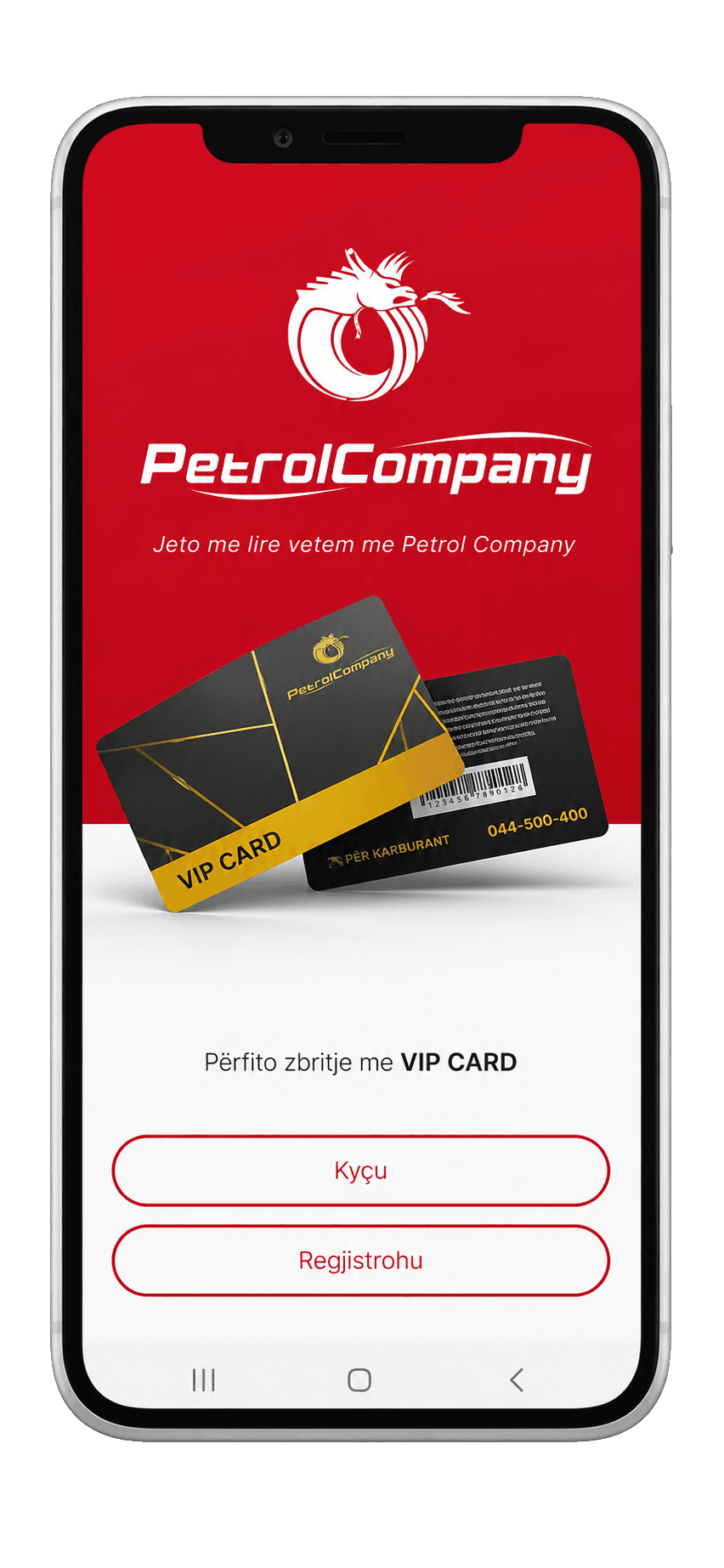 Aplikacioni i lojalitetit i Petrol Company në telefon