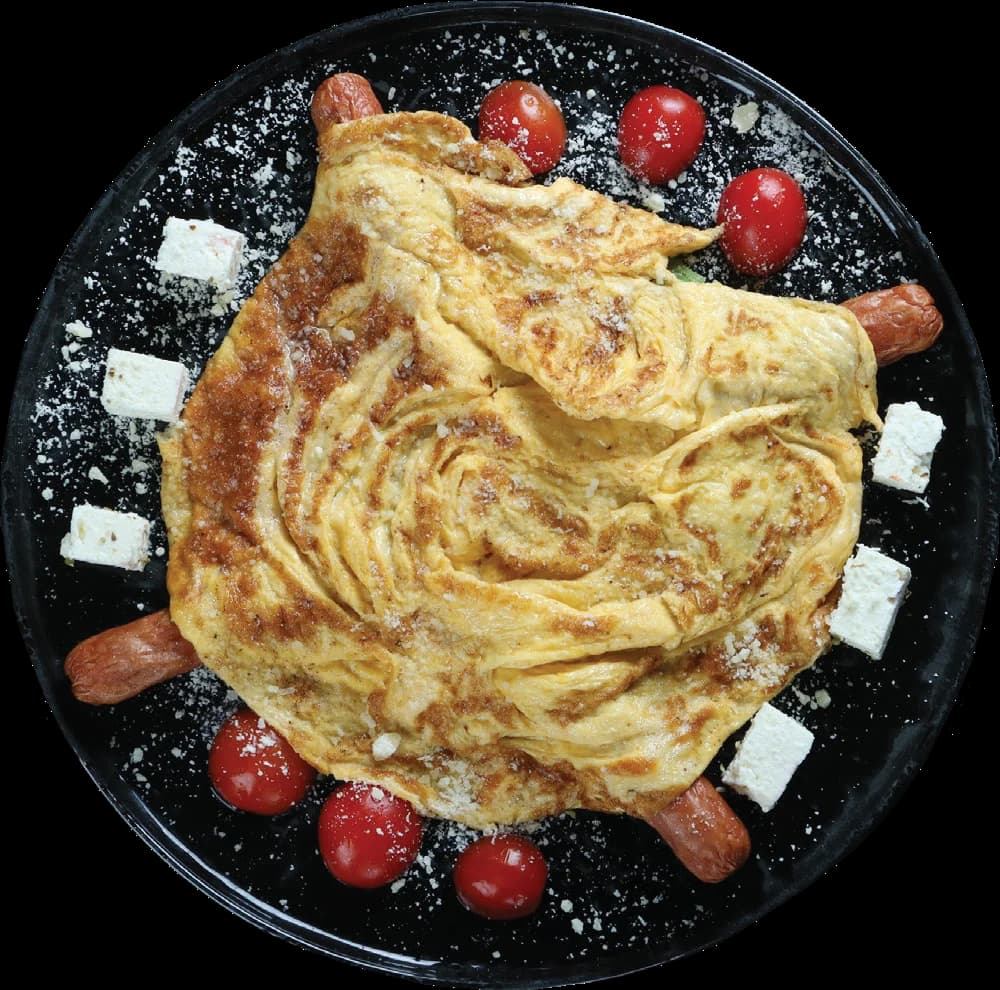 Omletë e përgatitur në Be Happy Restaurant