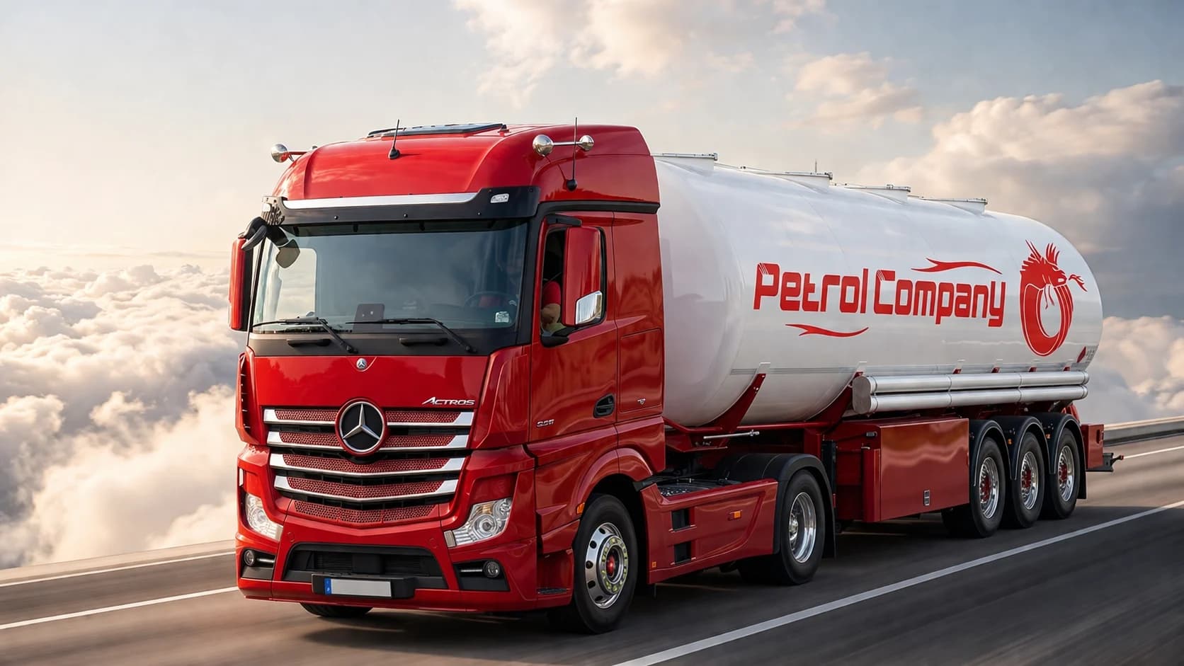 Kamion i Petrol Company duke dorëzuar derivate