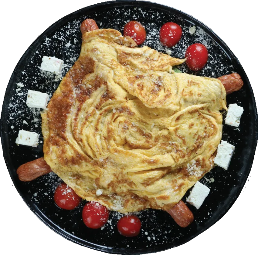 Omletë e përgatitur në Be Happy Restaurant